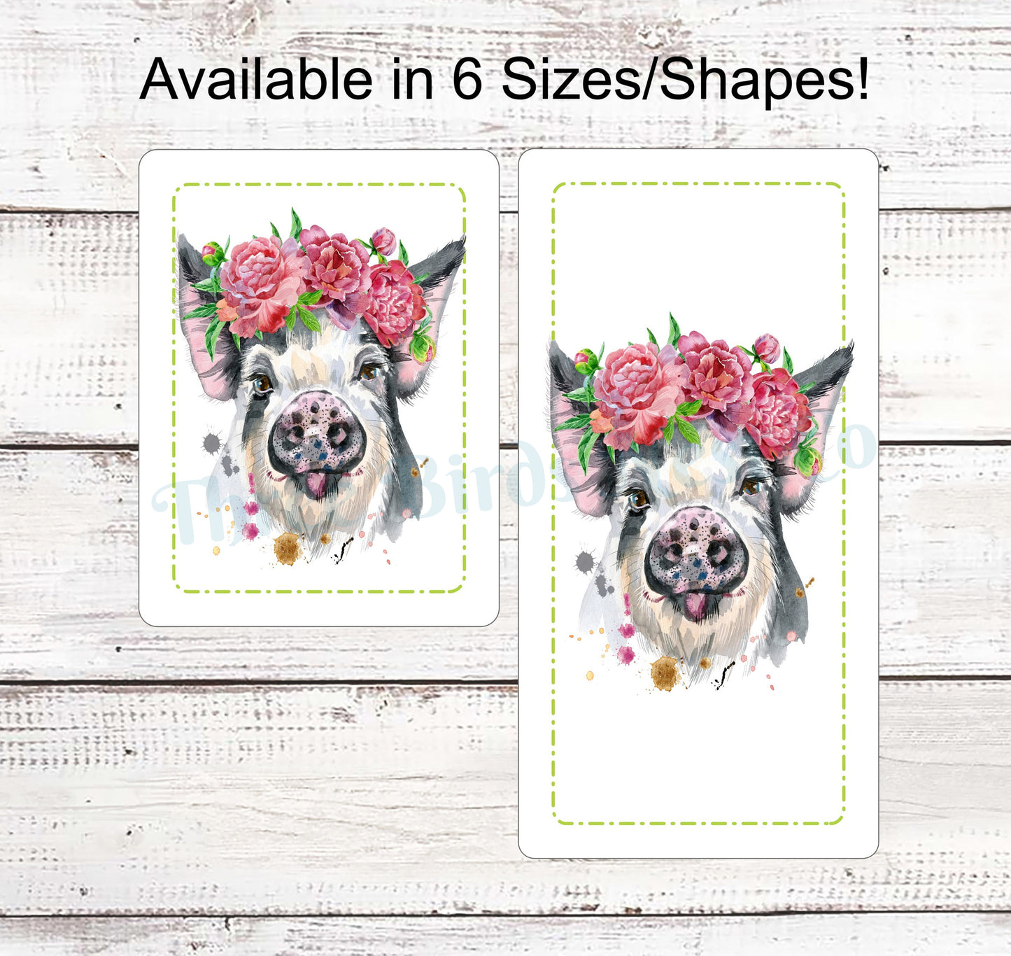 Flower Crown Pig Sign