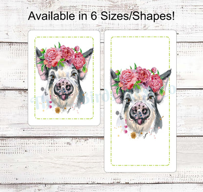Flower Crown Pig Sign