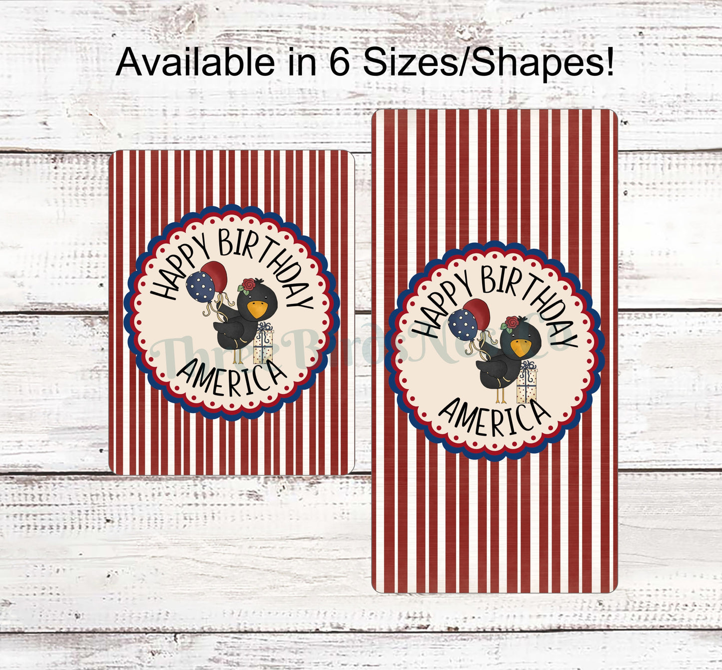 Happy Birthday America Patriotic Crow Sign