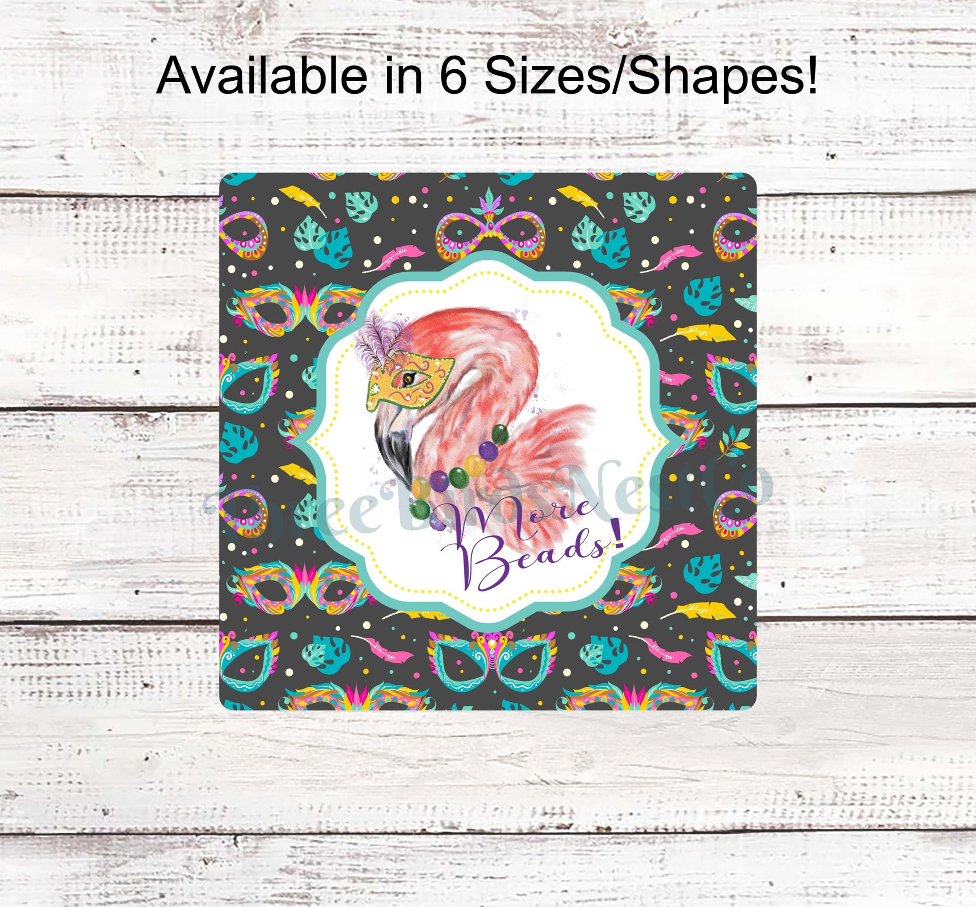 Mardi Gras Wreath Sign - Flamingo Sign - Flamingo Wreath Sign - Mardi Gras Sign - Mardi Gras Mask Sign - Mardi Gras Decor