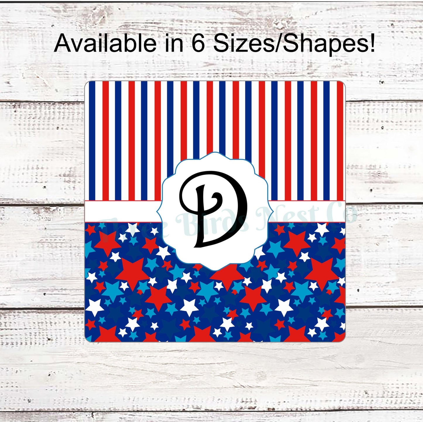 Patriotic Stars and Stripes Monogram Sign