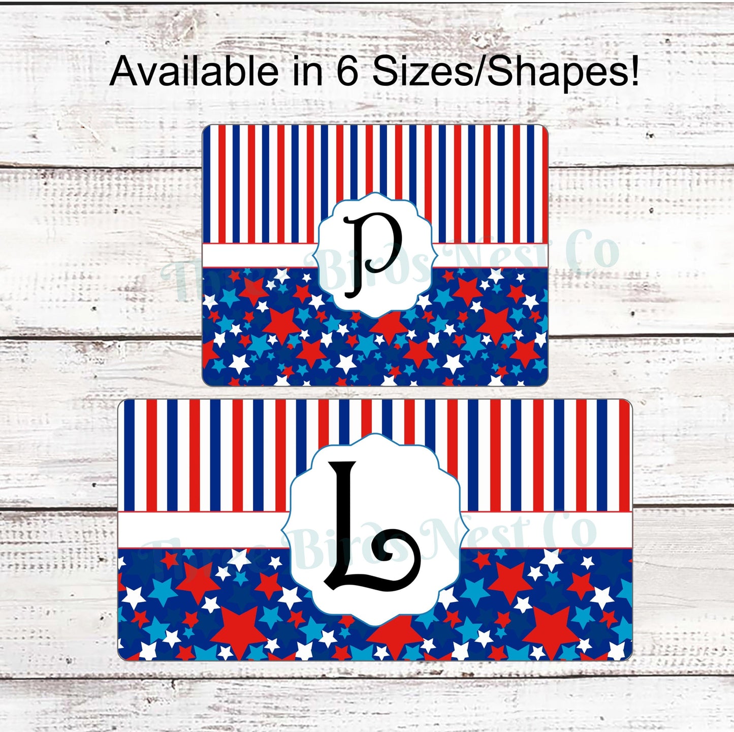 Patriotic Stars and Stripes Monogram Sign