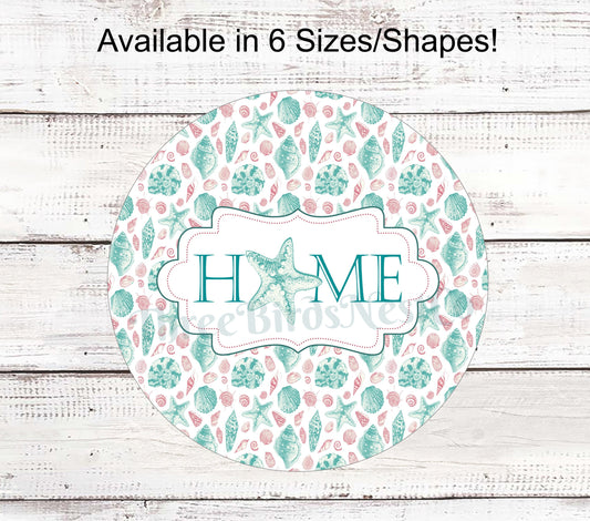 Home Wreath Sign - Beach Welcome Sign - Beach Wreath Sign - Starfish Sign - Starfish Wreath - Starfish Decor - Beach Wreath - Beach Decor