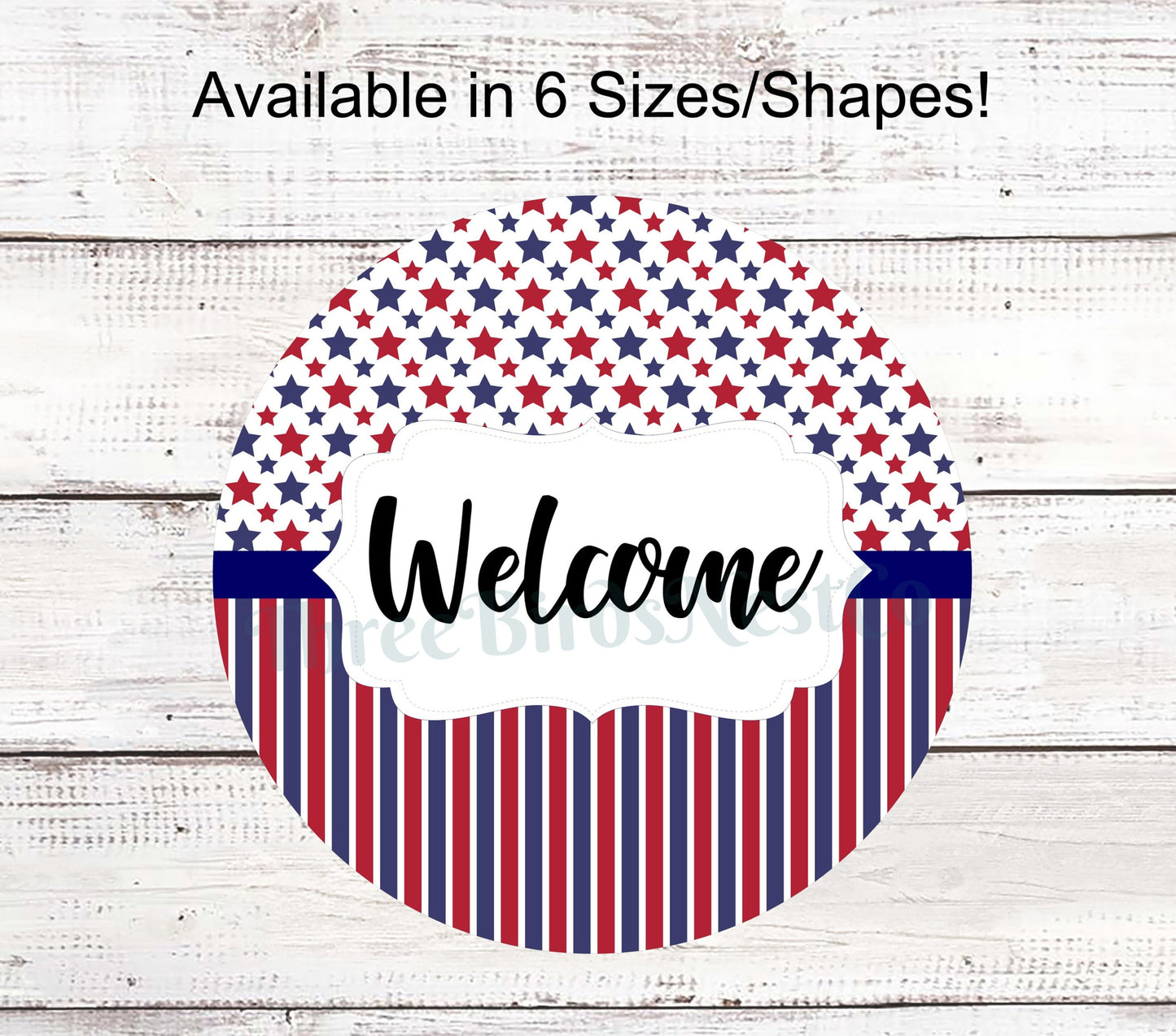 Patriotic Welcome Stars and Bars Sign
