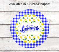 
              Lemonade Lemons, Blueberries and Gingham Sign- Royal
            