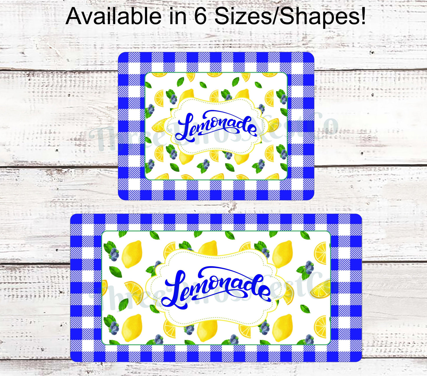 Lemonade Lemons, Blueberries and Gingham Sign- Royal