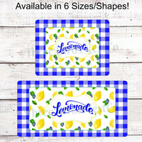 Lemonade Lemons, Blueberries and Gingham Sign- Royal