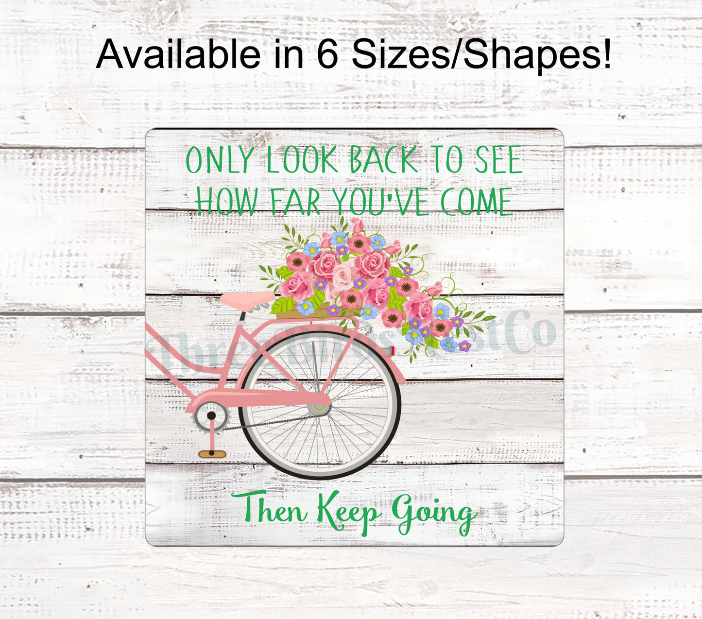 Look Back Floral Bicycle Sign