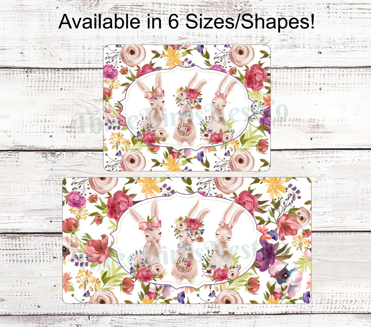 Floral Bunny Trio Sign