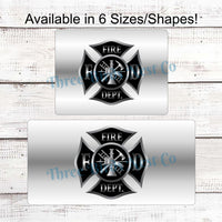Black and Silver Firefighter Shield Sign