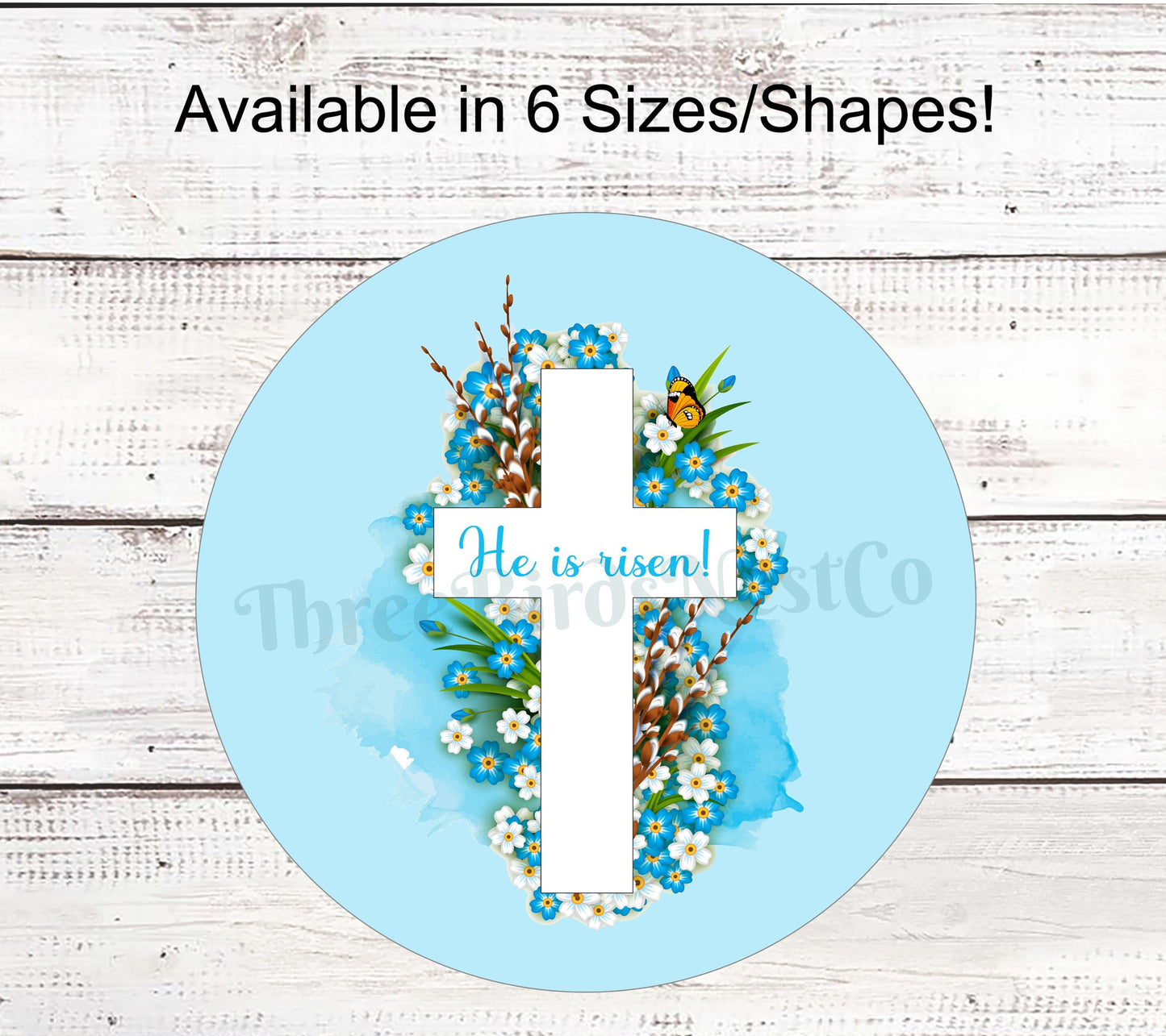 He is Risen Floral Cross Sign