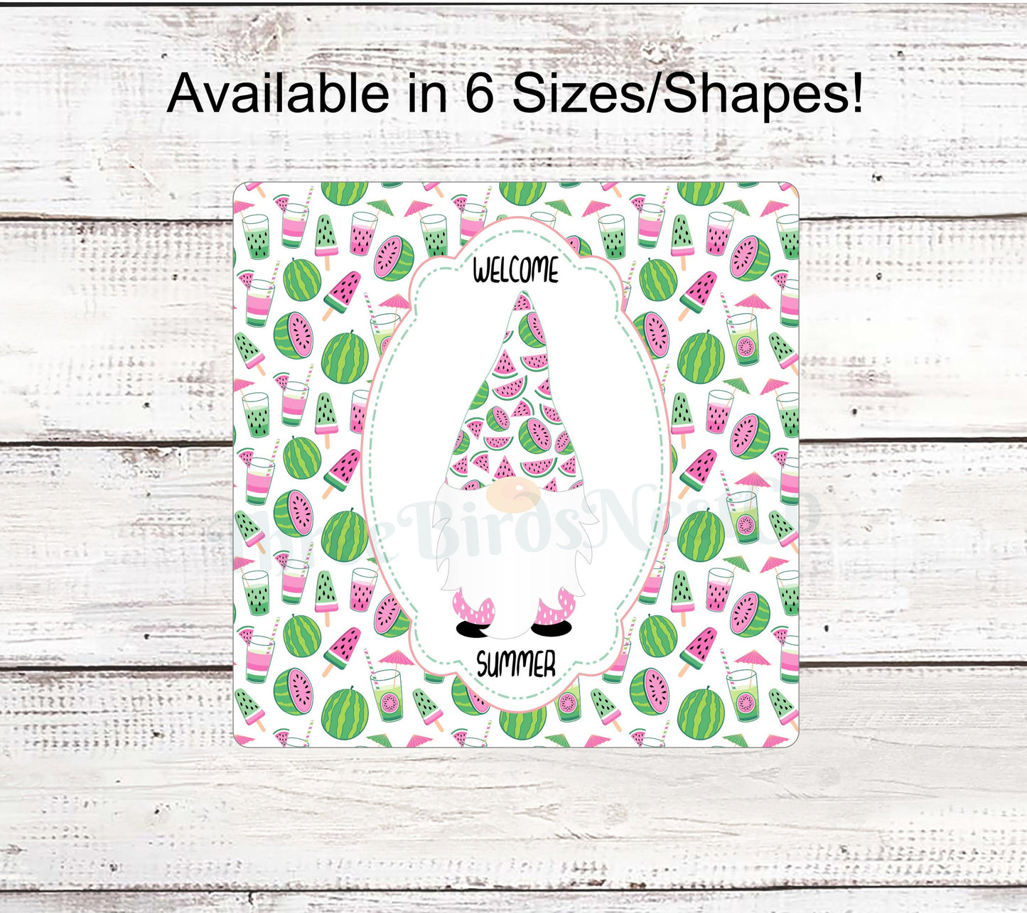 Summer Wreath Signs - Watermelon Gnome - Watermelon Sign - Watermelon Wreath Sign - Summer Gnome - Welcome Summer Sign