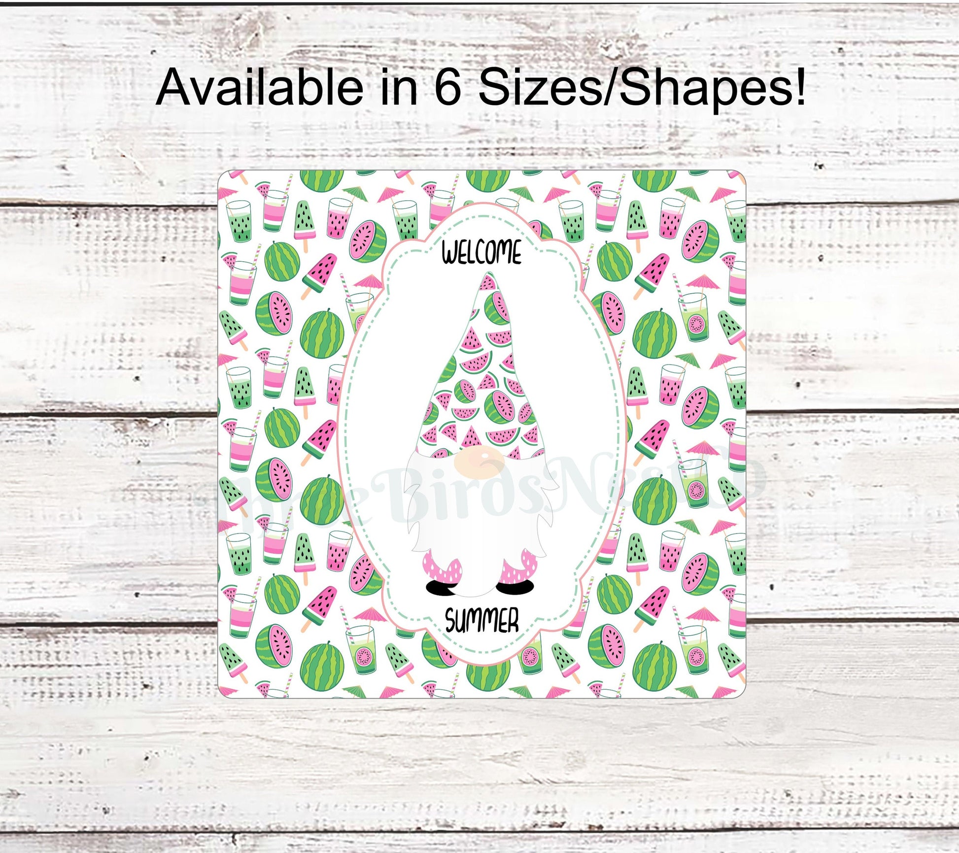 Summer Wreath Signs - Watermelon Gnome - Watermelon Sign - Watermelon Wreath Sign - Summer Gnome - Welcome Summer Sign