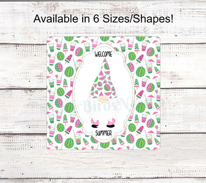 Summer Wreath Signs - Watermelon Gnome - Watermelon Sign - Watermelon Wreath Sign - Summer Gnome - Welcome Summer Sign
