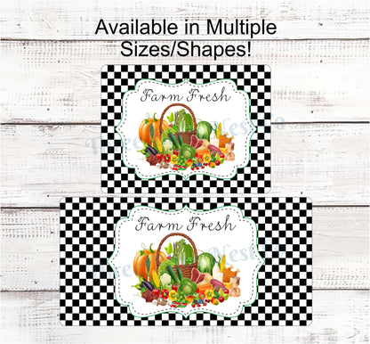 Farmers Market Sign - Farm Fresh Sign - Farmers Market Stand - Farmers Market Wreath - Vegetable Sign - Farm Wreath Signs