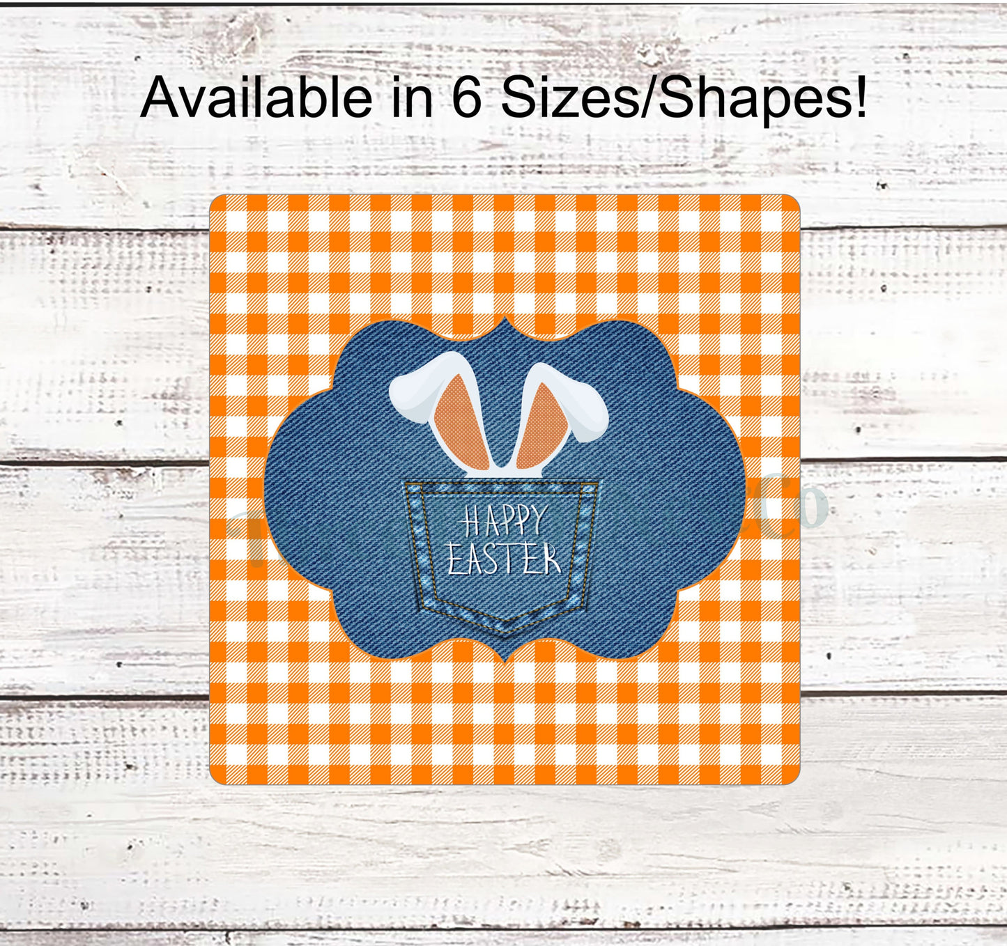 Happy Easter Denim Bunny Pocket Sign