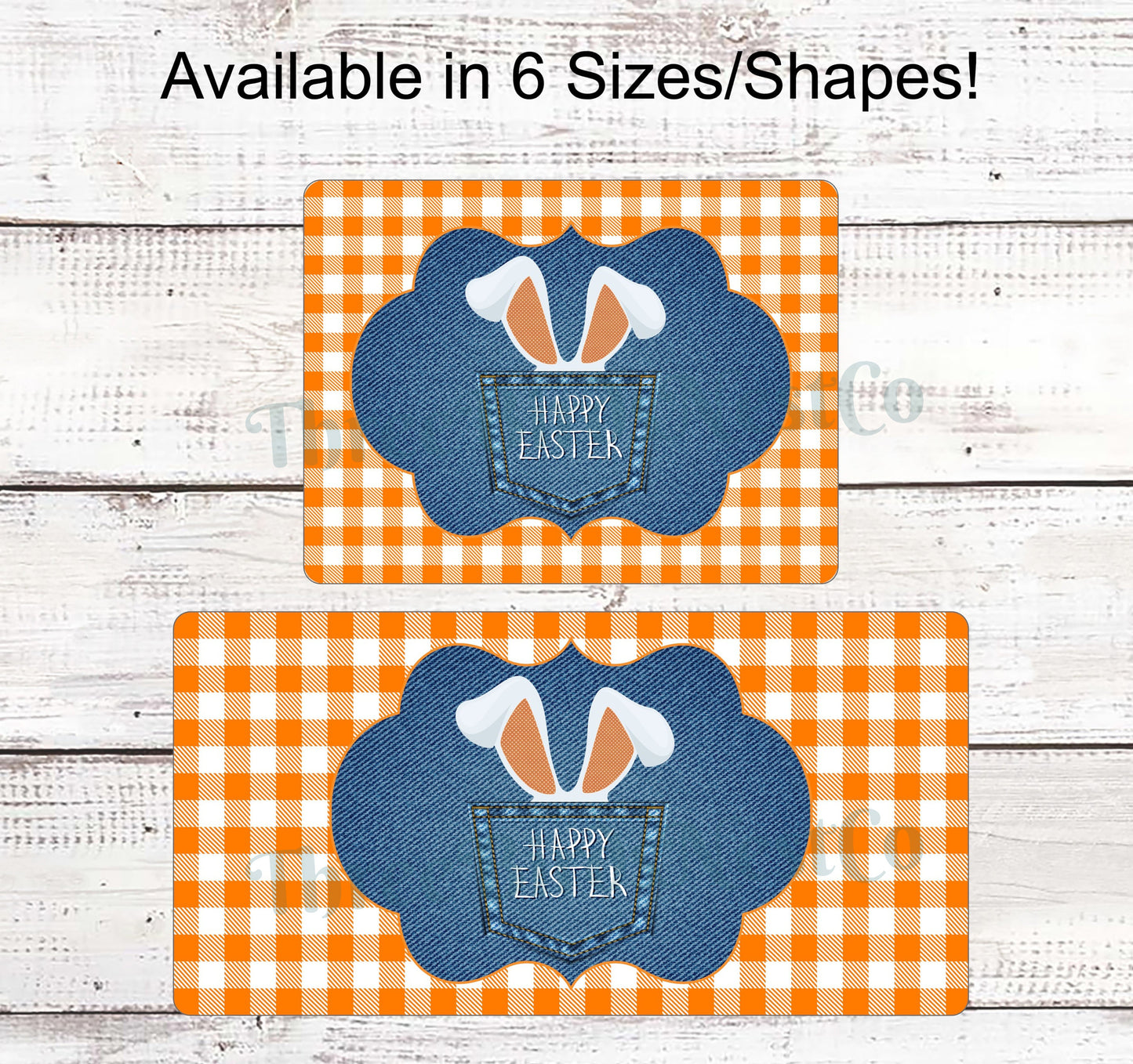 Happy Easter Denim Bunny Pocket Sign
