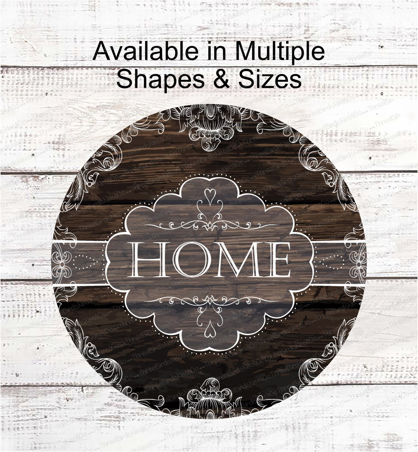 Lace Wood Home Sign