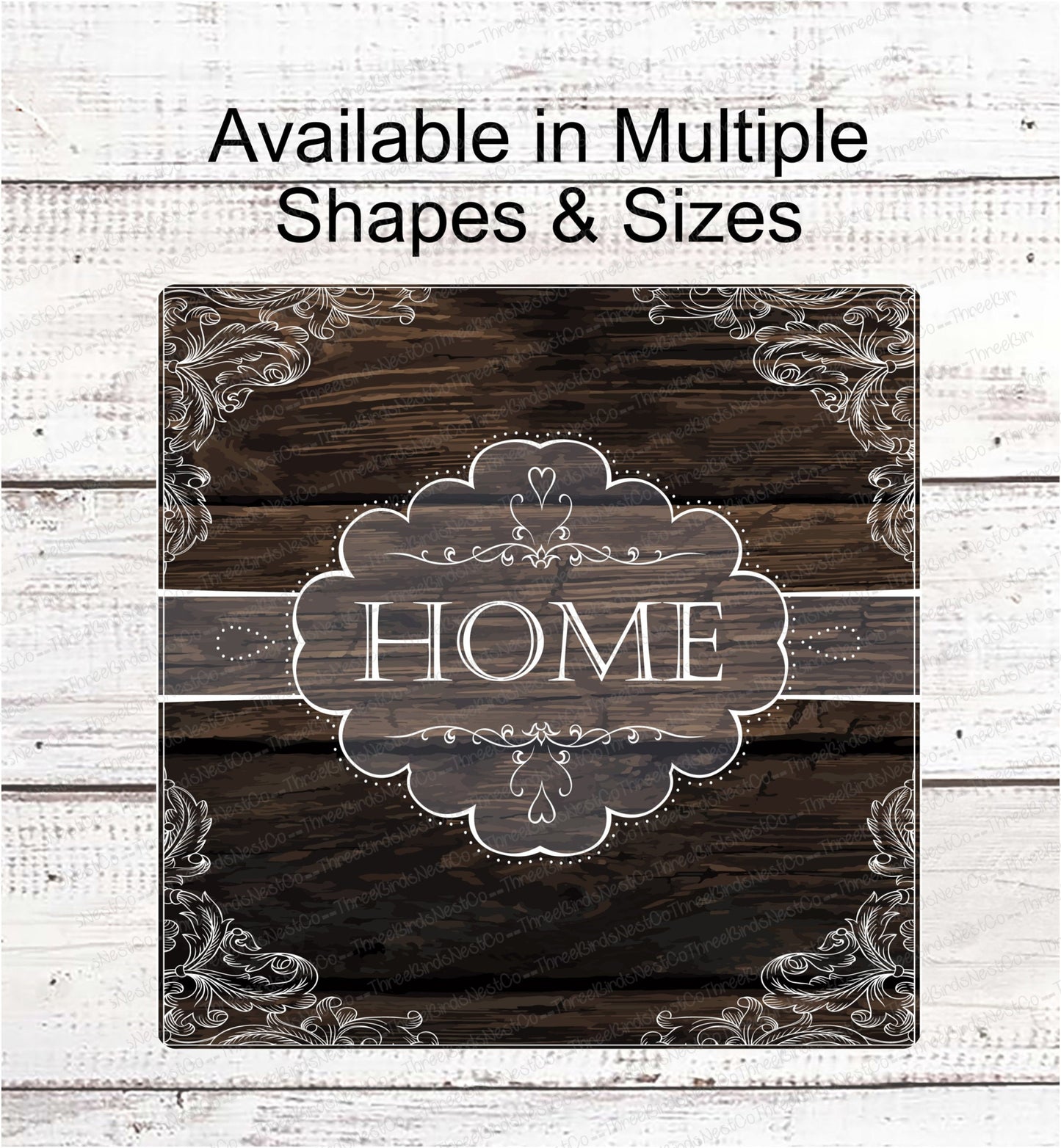 Lace Wood Home Sign