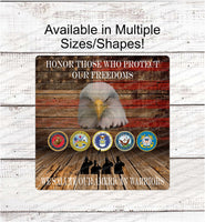 
              Honor Our Military Patriotic Eagle Sign
            