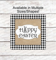 
              Happy Easter Sign - Welcome Wreath Sign - Easter Sign - Easter Bunny Sign - Buffalo Plaid Bunny - Bunny Welcome Sign - Buffalo Plaid Sign
            