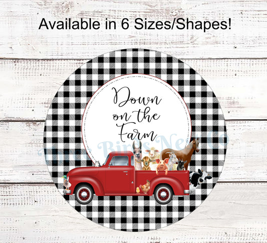 Down on the Farm Animals Truck Sign