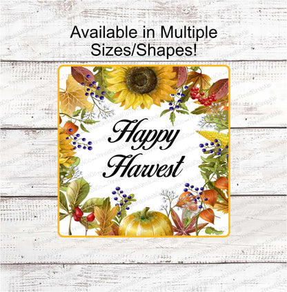 Happy Harvest Golden Fall Frame Sign