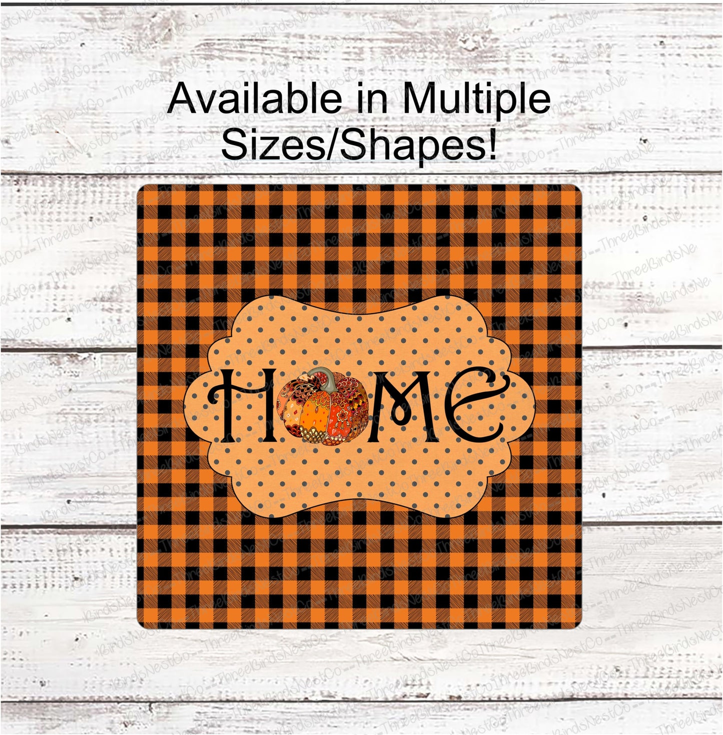 Patchwork Pumpkin Home Fall Sign