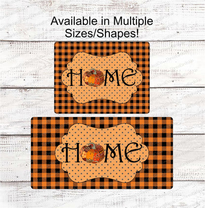 Patchwork Pumpkin Home Fall Sign