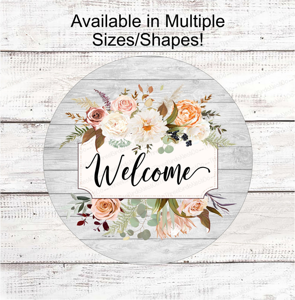 Rustic Roses Welcome Sign