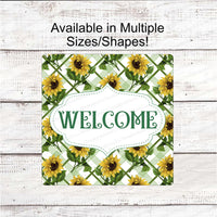 Lattice Sunflower Welcome Sign