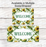 
              Lattice Sunflower Welcome Sign
            