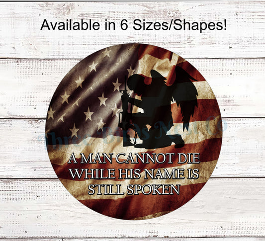 Military Angel American Flag Sign
