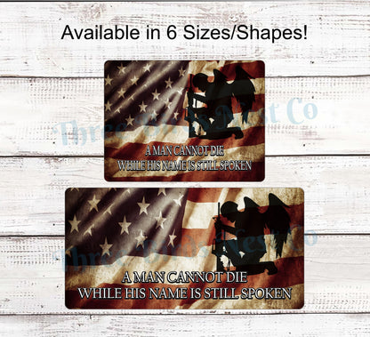 Military Angel American Flag Sign