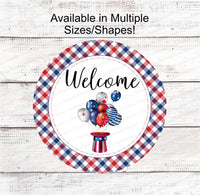 
              Uncle Sam Hat and Balloons Patriotic Welcome Sign
            