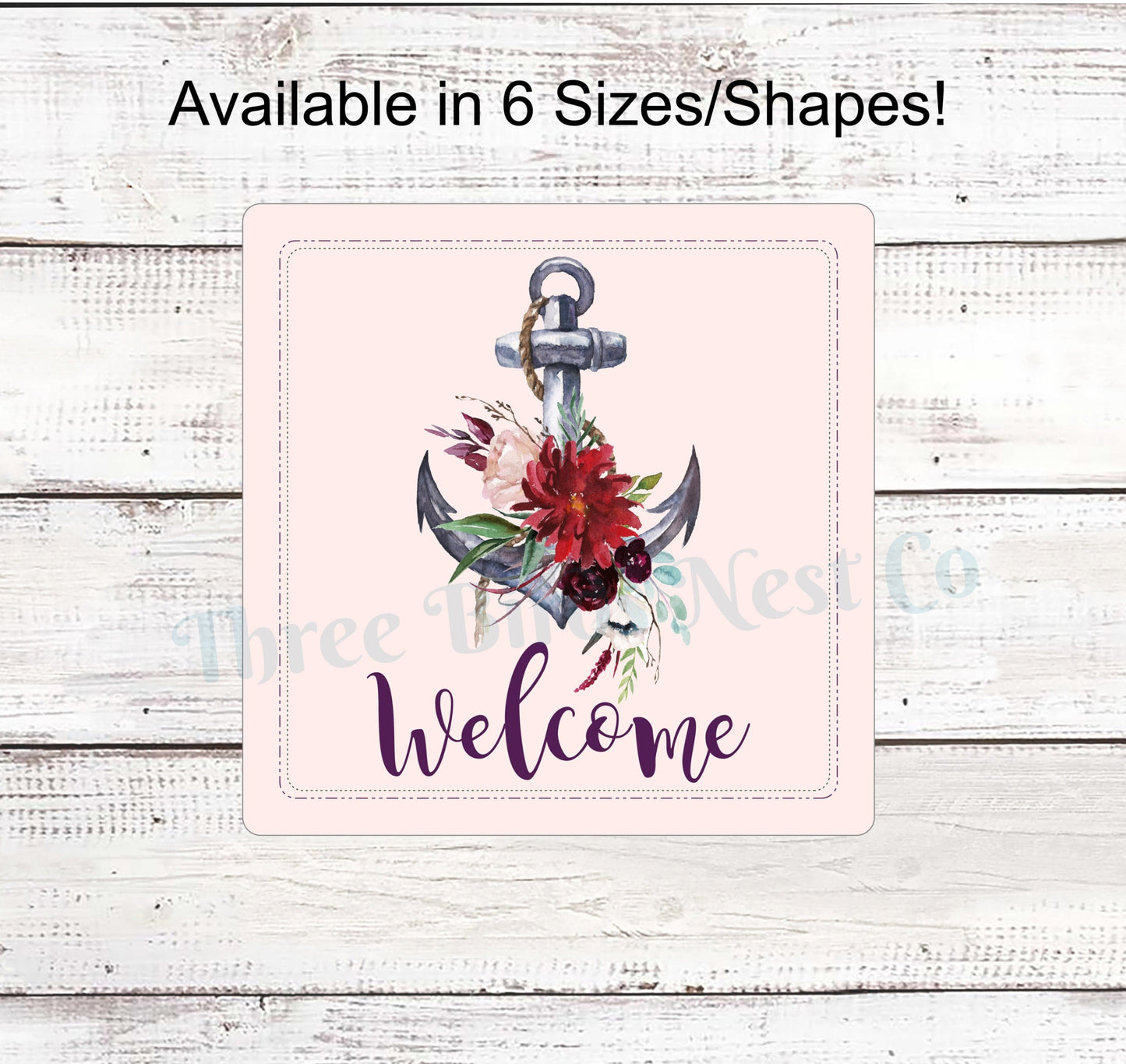 Floral Anchor Welcome Sign