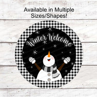 Snowman Sign - Snowman Welcome Sign - Welcome Wreath Sign - Welcome Winter Sign - Winter Welcome Sign - Welcome Wreath Signs