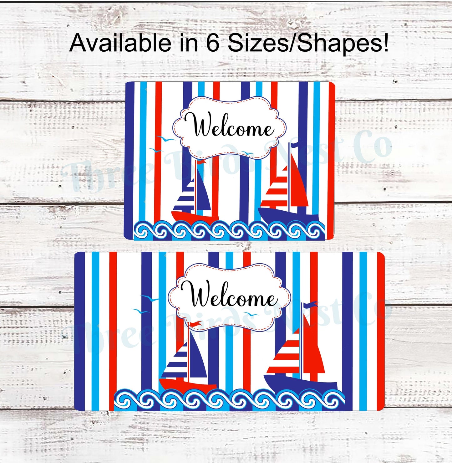 Nautical Sailboats Welcome Sign
