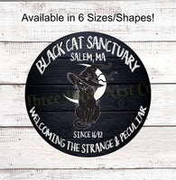 
              Black Cat Sanctuary Halloween Sign
            