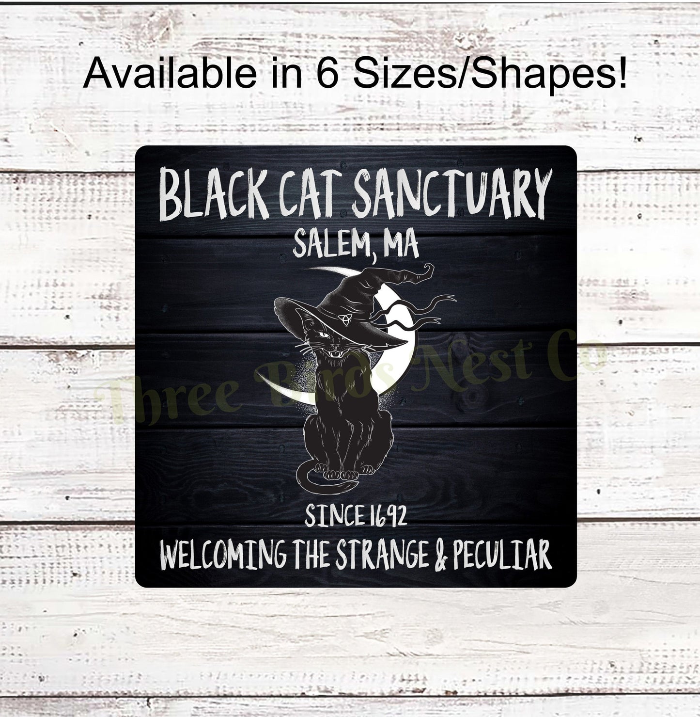 Black Cat Sanctuary Halloween Sign