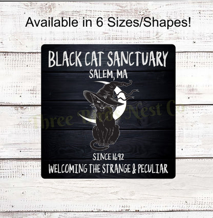 Black Cat Sanctuary Halloween Sign