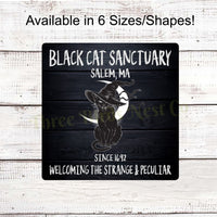 Black Cat Sanctuary Halloween Sign