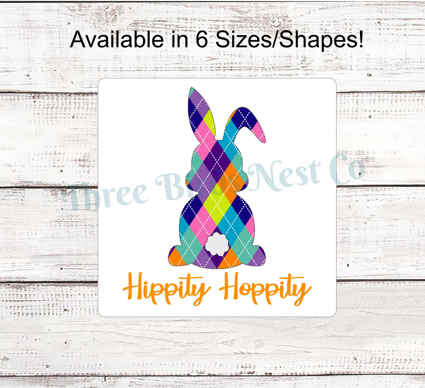 Hippity Hoppity Argyle Easter Bunny Sign