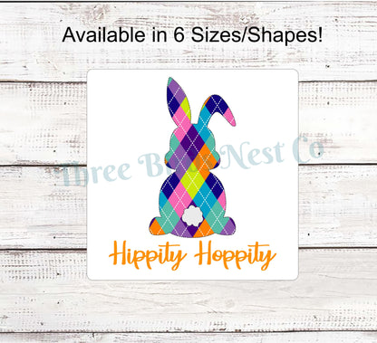 Hippity Hoppity Argyle Easter Bunny Sign