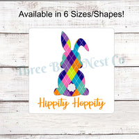 Hippity Hoppity Argyle Easter Bunny Sign