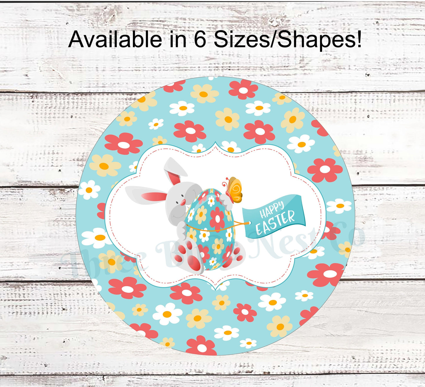Happy Easter Bunny and Egg Tag Sign