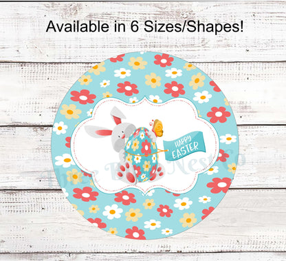 Happy Easter Bunny and Egg Tag Sign