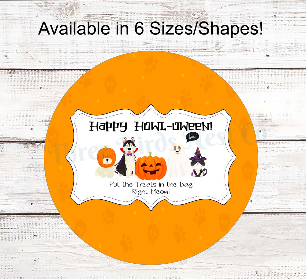 Happy Howl-oween Cats and Dogs Halloween Sign