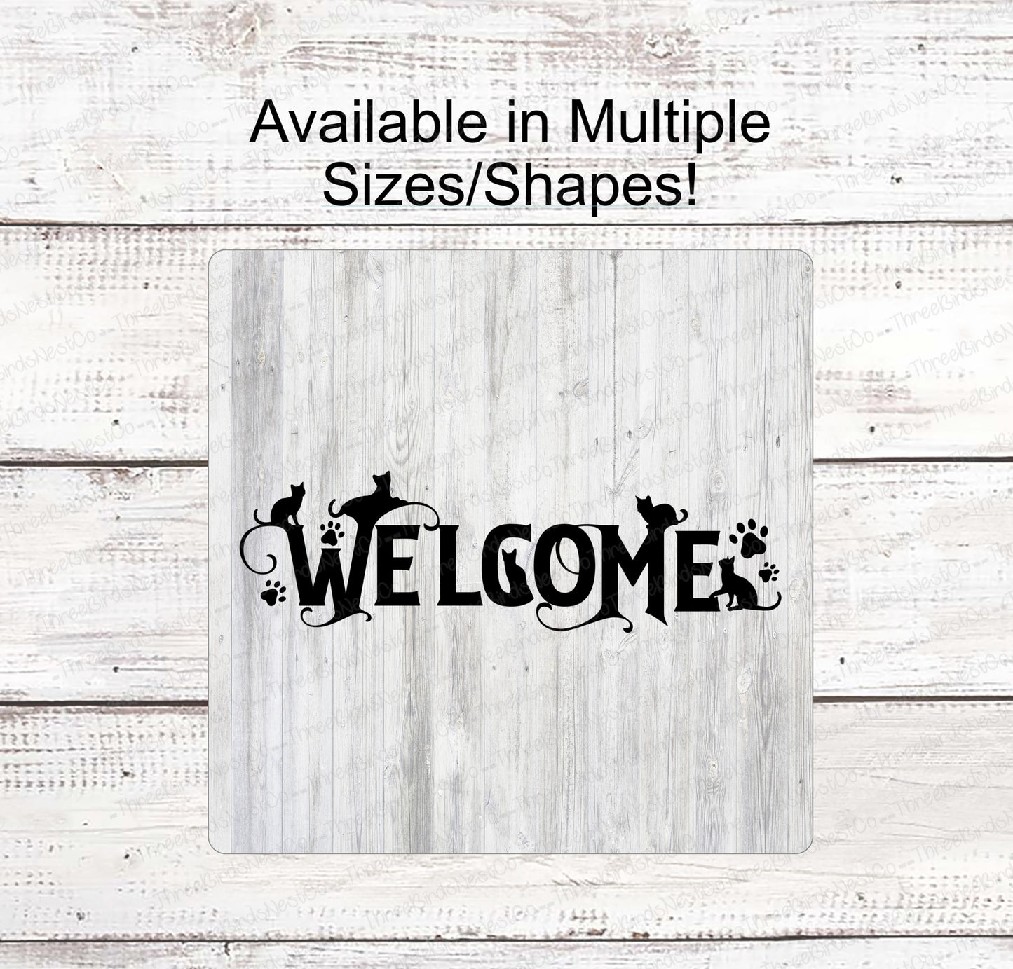 Cat Word Art Welcome Sign