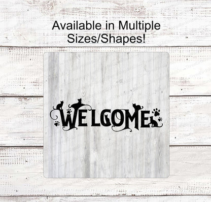 Cat Word Art Welcome Sign